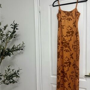 Floral Brown Slip Dress